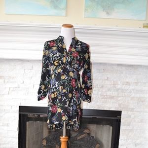 Black Floral Blouse Maternity Tunic